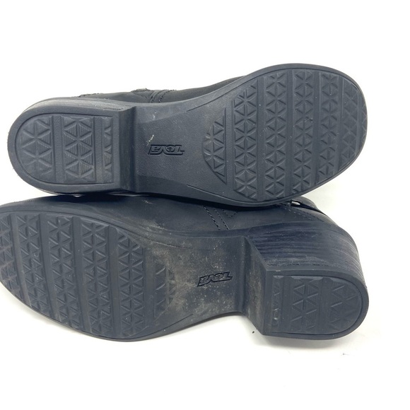 TEVA 'Foxy' Black Leather Side Zip Ankle Boots Western Booties Size 9 - Picture 5 of 8